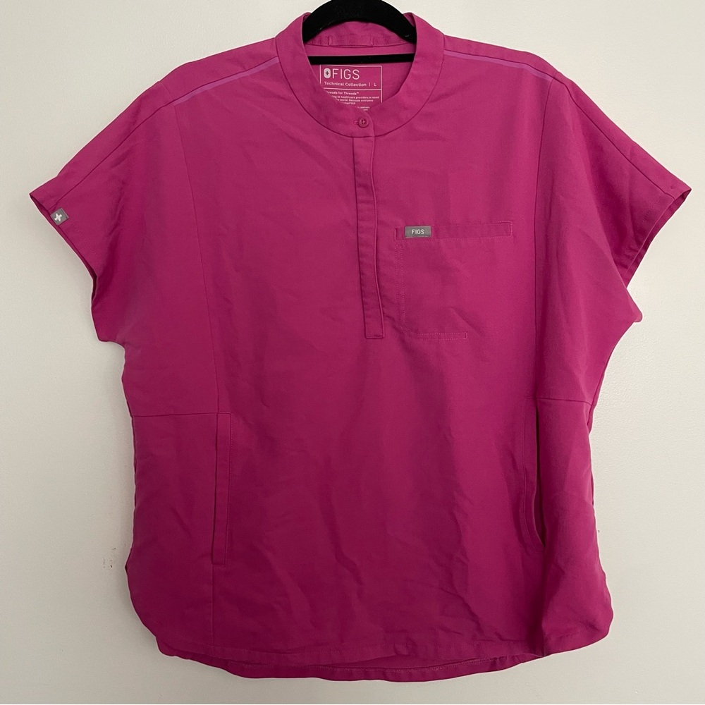 Women’s FIGS Montex Scrub Top Electric Orchid 2342 Size Large
